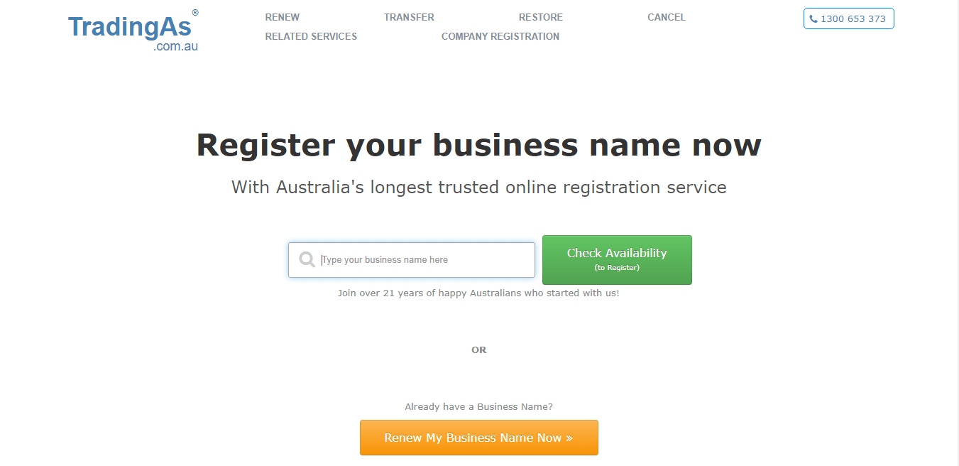 tradingas online company registrations australia